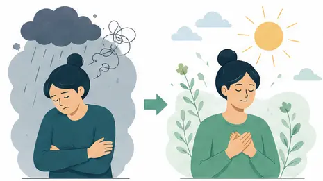 Catharsis improving emotional well-being and mental clarity illustration