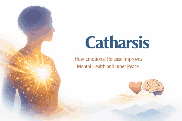 Catharsis emotional release psychology concept illustration