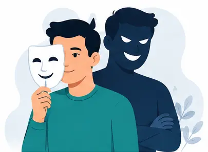 Hidden negative personality traits psychology concept illustration