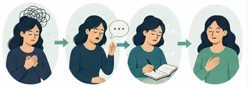Safe emotional release techniques psychology illustration