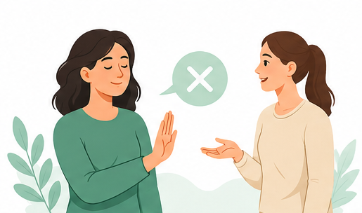How to Say No Without Feeling Guilty psychology illustration showing healthy personal boundaries