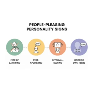 Infographic of people pleasing personality signs and traits
