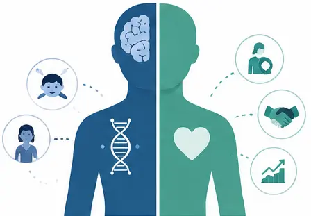 Difference between personality and character psychology illustration