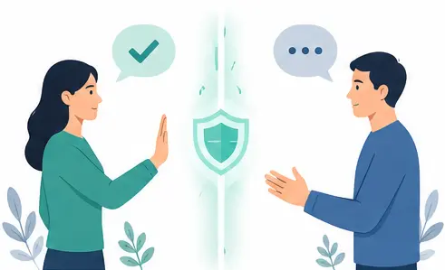 Setting boundaries with negative personality traits illustration