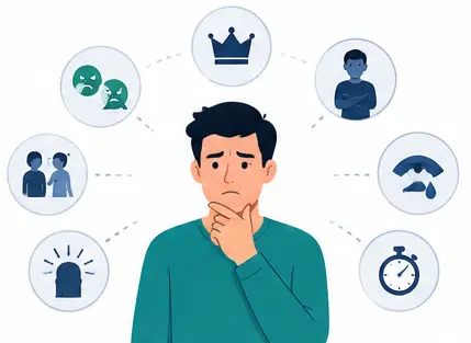 Common signs of negative personality traits psychology illustration