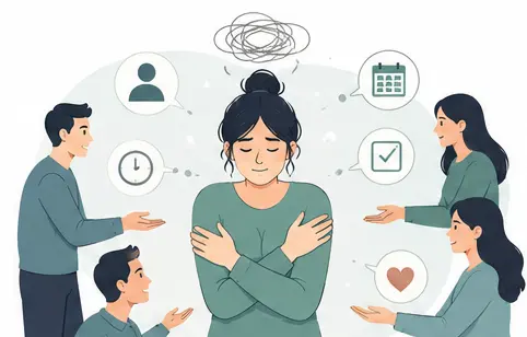 People Pleasing Personality psychology concept showing someone putting others' needs before their own