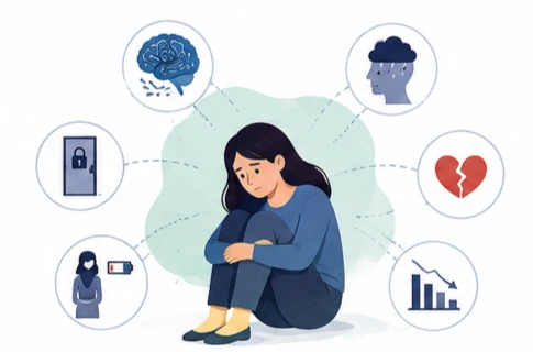 Fear of Judgment effects on mental health illustration