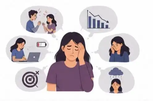 Mental tiredness affecting relationships productivity and emotional wellbeing