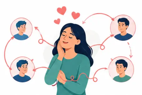 Emophilia psychology falling in love quickly vector illustration