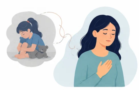 Childhood experiences and replaying conversations illustration
