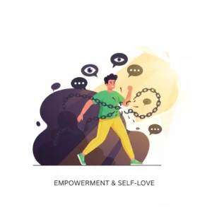 Illustration of a person breaking free from fear of judgment and gaining confidence