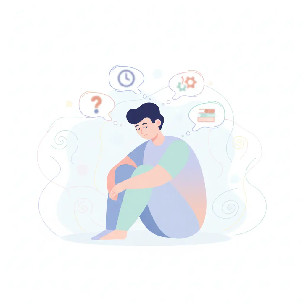 mental tiredness concept illustration showing overwhelmed mind