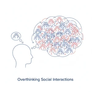 overthinking small interactions and replaying conversations in my head illustration