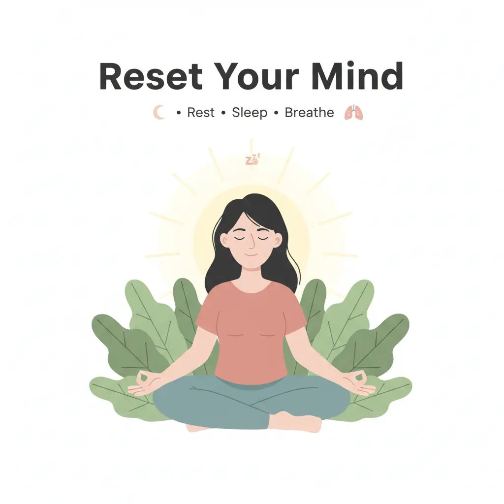 how to overcome mental tiredness relaxation and mental peace illustration