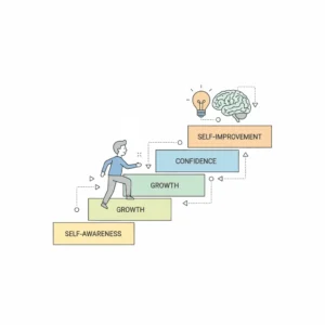 Illustration representing self awareness and growth after understanding self schema