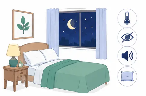 Calm bedroom environment designed to reduce revenge bedtime procrastination and improve sleep quality