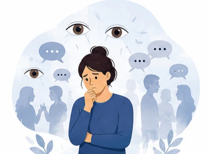 Fear of Judgment psychology concept illustration