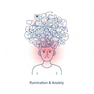 replaying conversations in my head causing stress and anxiety illustration