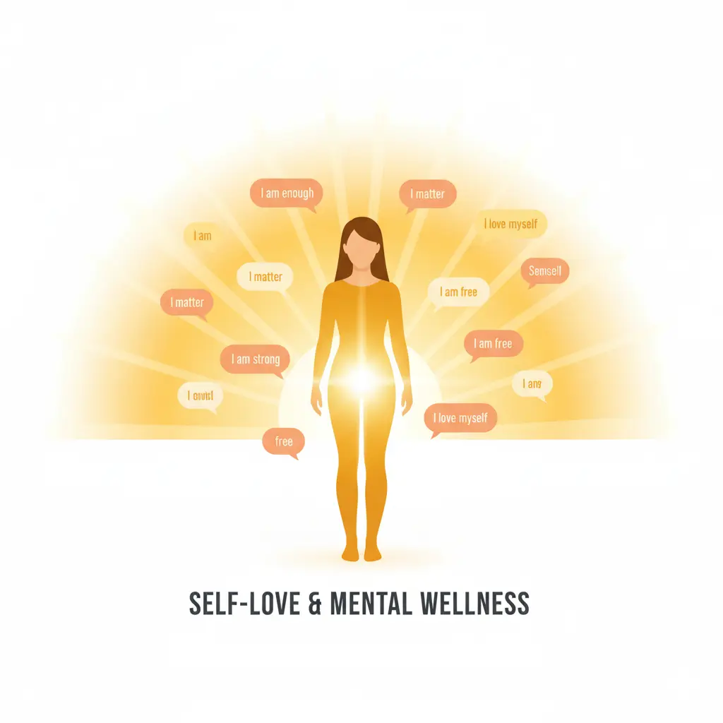 Illustration of a confident person embracing self-love and freedom from fear of judgment