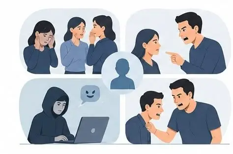 Types of workplace bullying illustration
