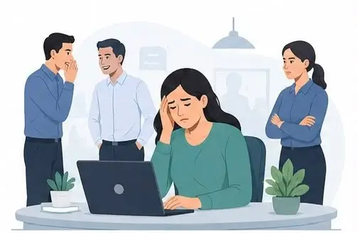 What is workplace bullying psychology vector illustration