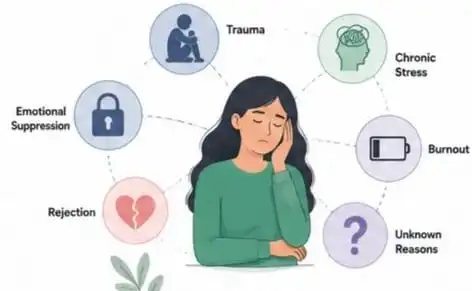 Emotional numbness causes including trauma stress rejection and emotional suppression
