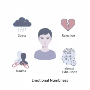 Main causes of emotional numbness stress trauma rejection