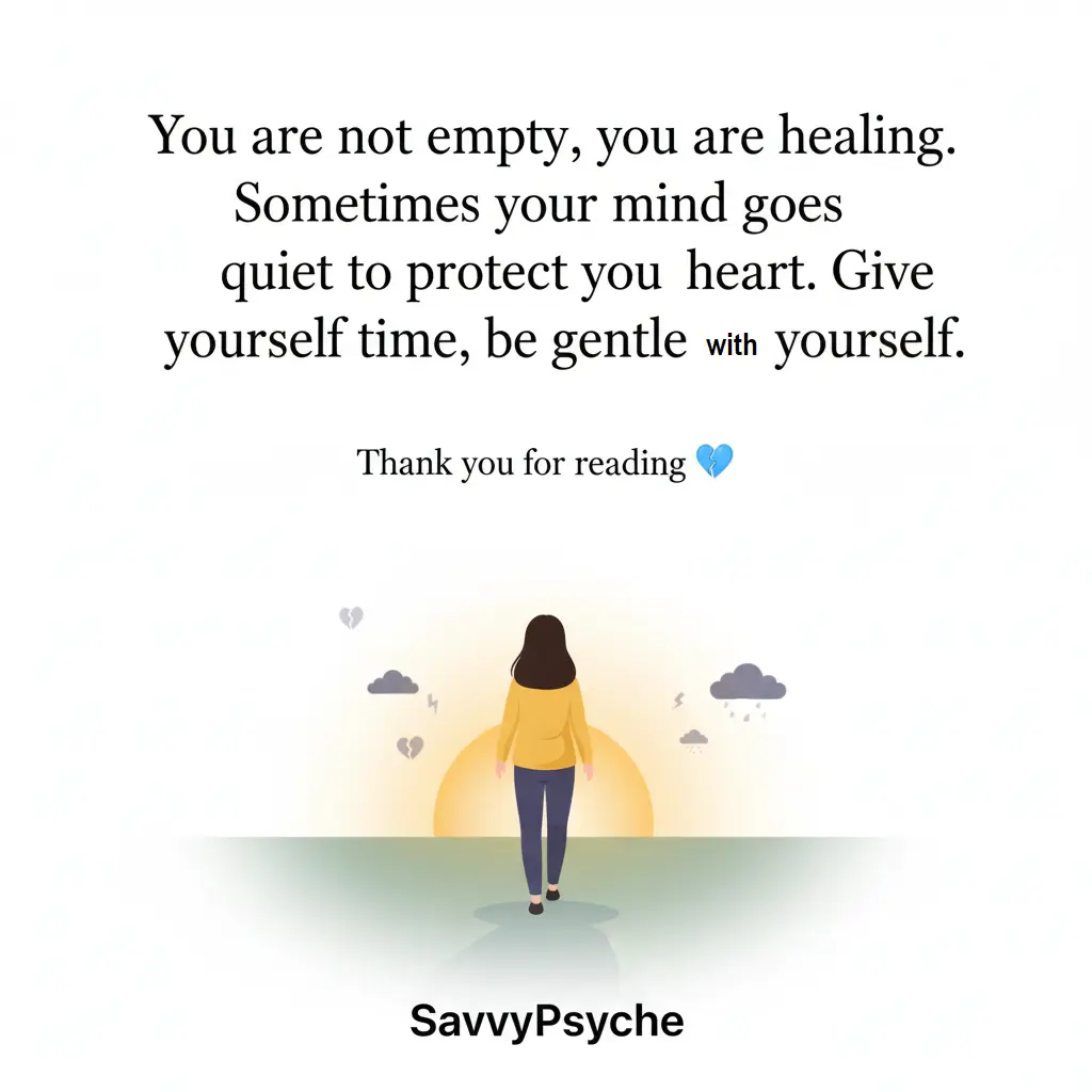 Emotional healing quote image with message you are not empty you are healing SavvyPsyche