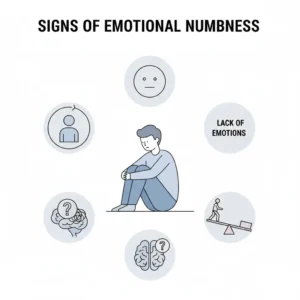 Signs of emotional numbness isolation and emotional detachment