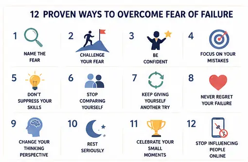 Pinterest infographic about overcoming fear of failure using psychology tips