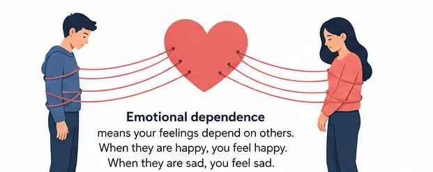 what is emotional dependence illustration concept