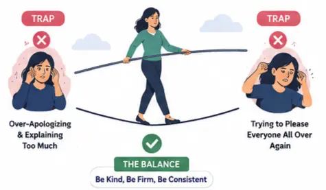 Common mistakes people make while overcoming people pleasing at work and setting boundaries
