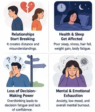 How to stop overthinking by recognizing its impact on mental health and relationships
