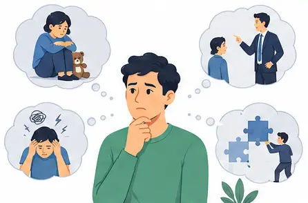 Psychology causes of passive aggressive behavior vector illustration