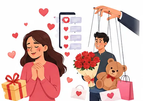 Love Bombing Signs illustration showing overwhelming affection turning into emotional control