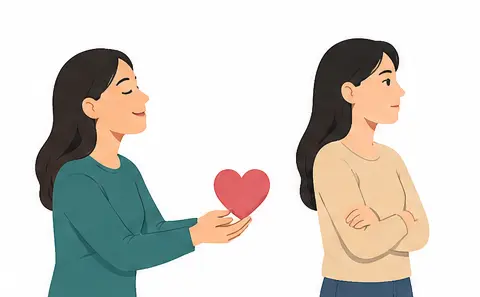 One-sided friendship where one person gives emotional support while the other only receives