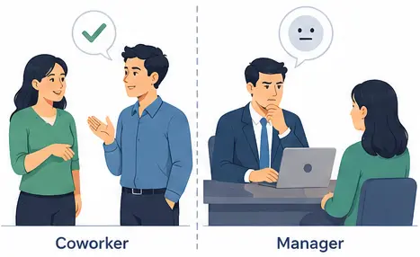 Passive aggressive boss and coworker workplace psychology vector illustration