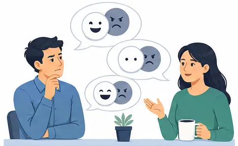 Passive aggressive communication examples vector illustration