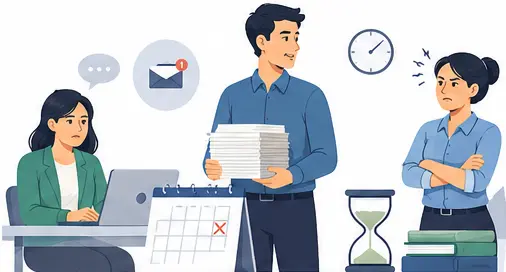 Signs of passive aggressive behavior at work vector illustration