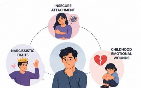 Psychology behind love bombing including insecure attachment and narcissistic traits