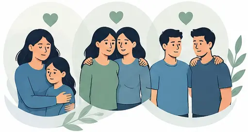 Codependency in relationships comparison illustration showing healthy emotional boundaries versus unhealthy dependence