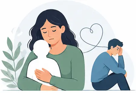 Codependency in relationships vector illustration showing the giver and taker emotional dynamic